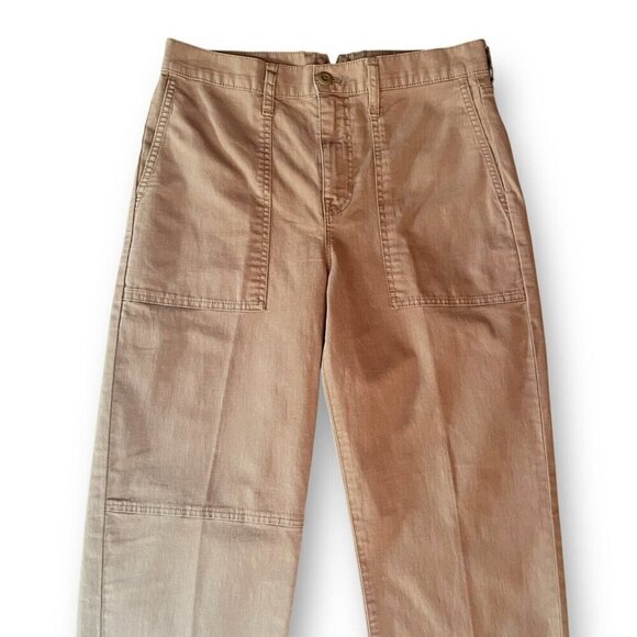 J Crew Womens Garment Dyed Cargo Pant in Chino Twill Sz 29 Tan Utility High Rise - Picture 2 of 7